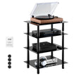 VEVOR 4-Tier AV Media Stand Strengthened Tempered Glass Audio-Video Media Stand