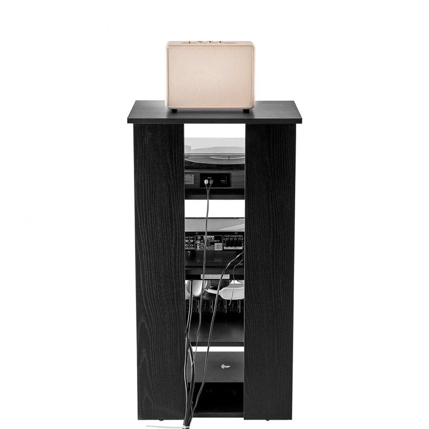 VEVOR 5 Tiers AV Media Stand Height-Adjustable Wooden Audio-Video Media Stand