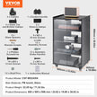 VEVOR 5-Tier AV Media Stand with Wheels Wooden Audio-Video Media Stand Black