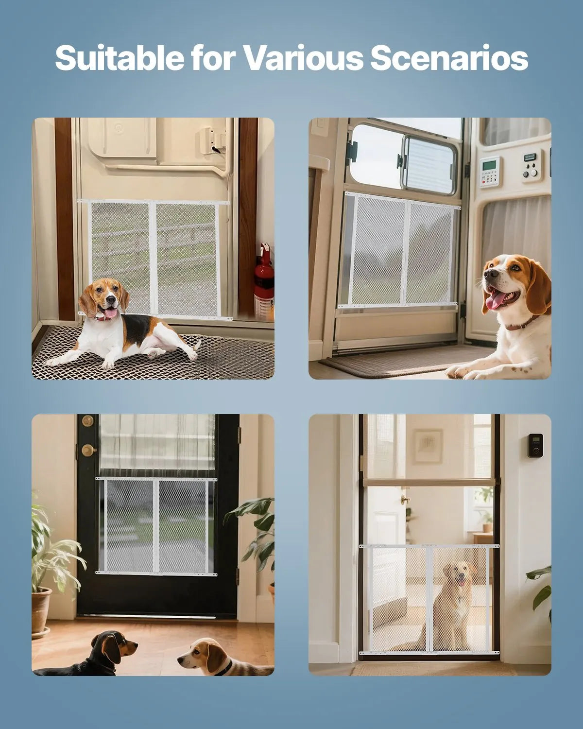 VEVOR RV Screen Door Protector 28.5x31.5in Door Grille for Pet Protection White