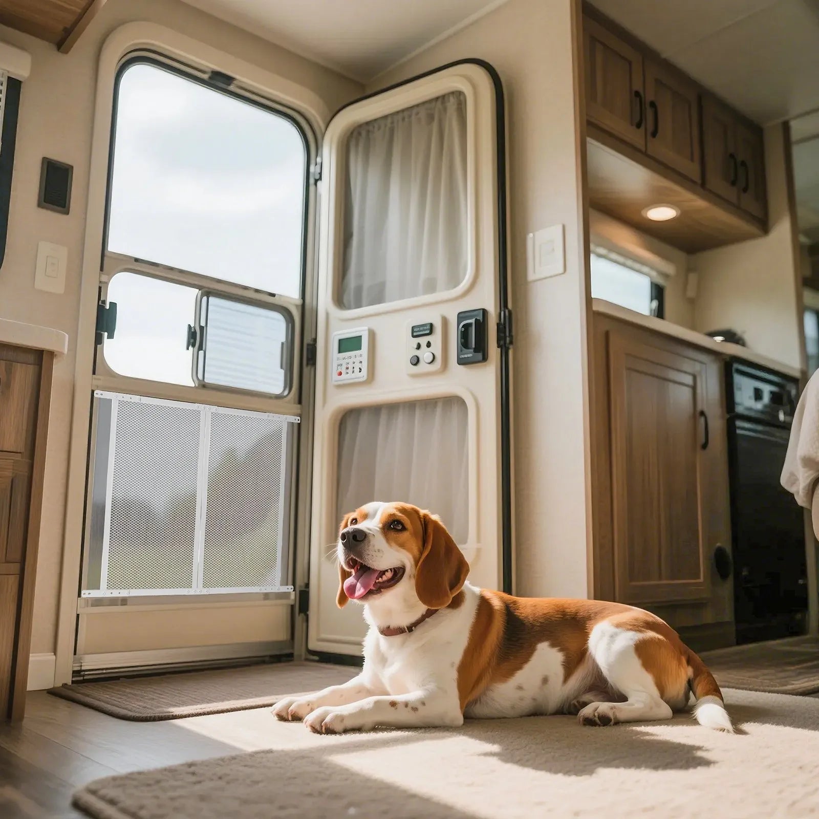 VEVOR RV Screen Door Protector 24 x 26 in Door Grille for Pet Protection White
