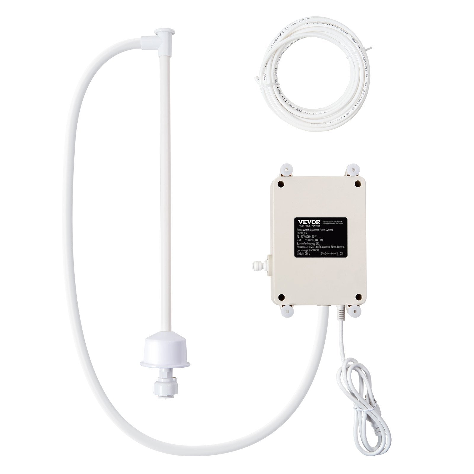 VEVOR Pump 115 with US Plug Perfect for 5 Gallon Voltage White Single Outlet, Bottled Water Dispensing System