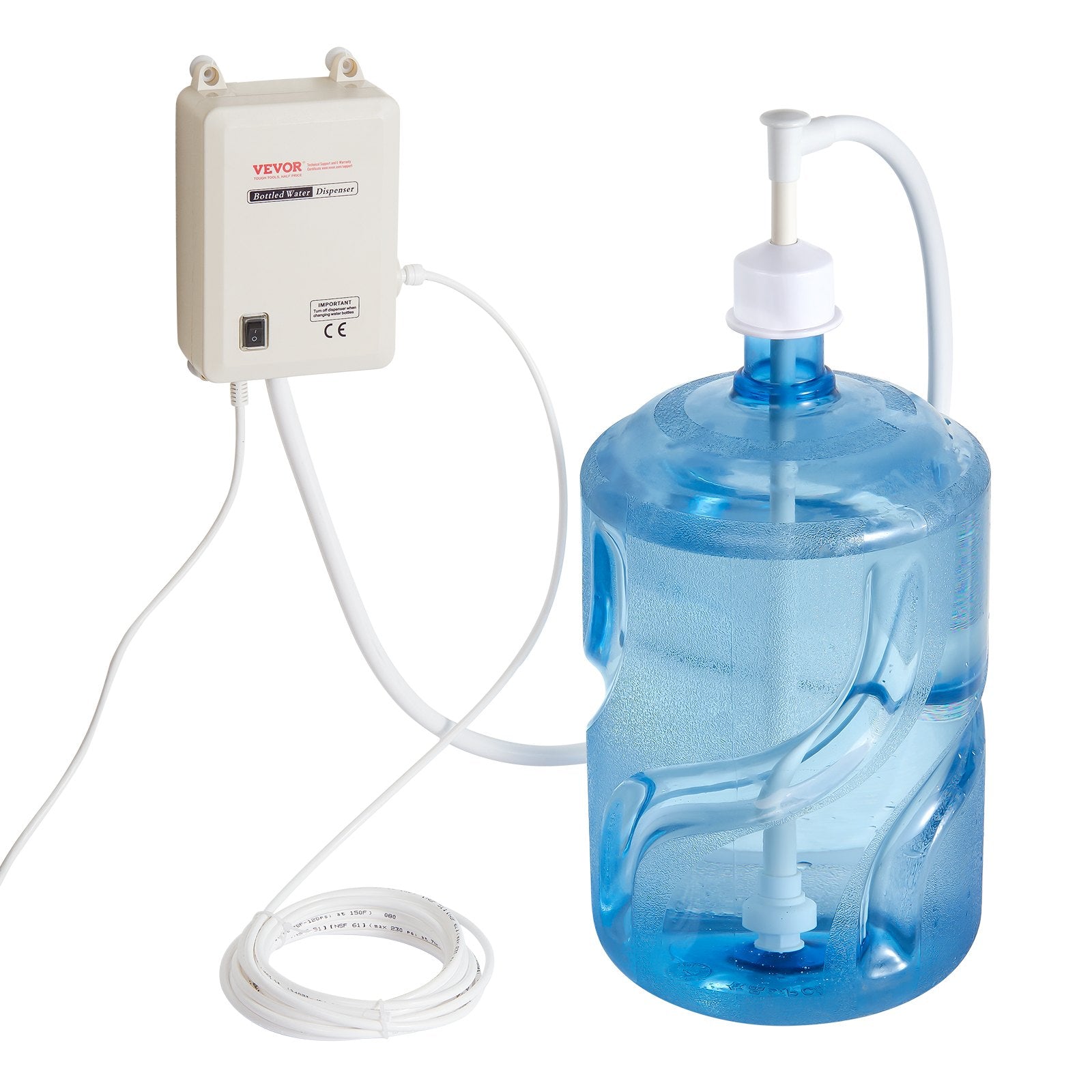VEVOR Pump 115 with US Plug Perfect for 5 Gallon Voltage White Single Outlet, Bottled Water Dispensing System