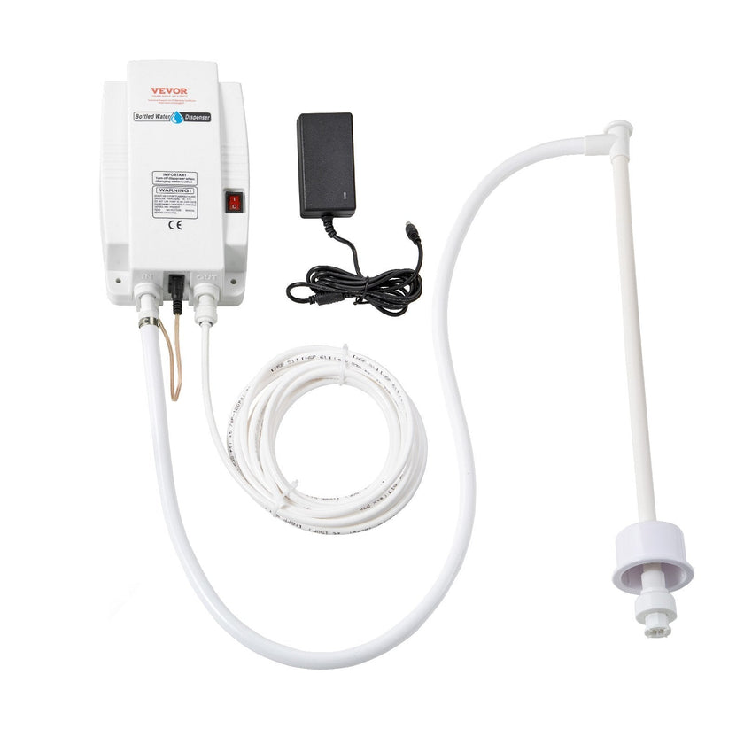 VEVOR 20 ft Bottled Water System, Water Dispensing System Single Inlet US Plug with AC/DC Adapter Suitable for Refrigerator Ice Maker Coffee Makers and Water Dispensers