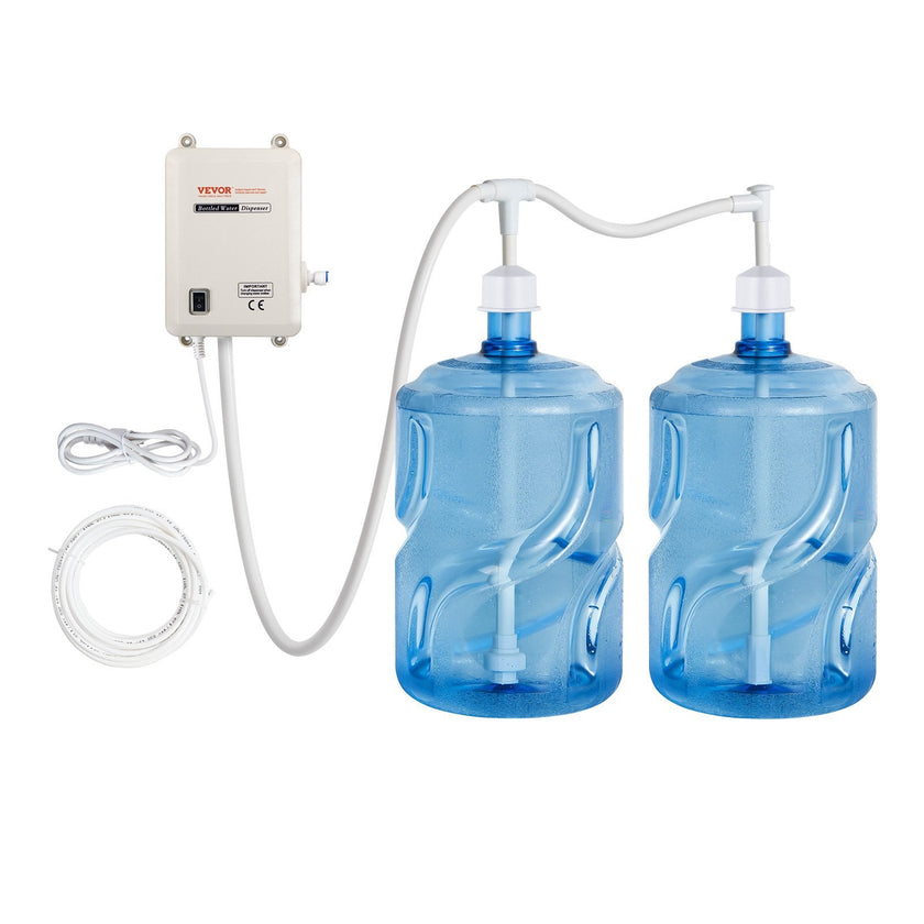 VEVOR Bottled Water Dispensing System 20 ft Water Dispensing Pump System with US Plug 115V AC Perfect for 5 Gallon Bottle (Dual Inlet) Bottled Water Dispensing System 20 ft with with US Plug 115V AC P