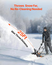 VEVOR Electric Snow Blower, 20 inch 15A Corded Snow Thrower with Dual LED Headlights & 180° Rotating Chute, 25FT Throwing Distance, 12