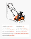 VEVOR Electric Snow Blower, 20 inch 15A Corded Snow Thrower with Dual LED Headlights & 180° Rotating Chute, 25FT Throwing Distance, 12