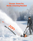 VEVOR Electric Snow Shovel, 12A 17 inch Corded Snow Shovel, 60° Adjustable Chute, 20 ft Throwing Distance, Snowthrower with Dual Safety Switch, Winter Ice Removal Tool for Driveway Sidewalk Patio