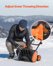 VEVOR Electric Snow Shovel, 12A 17 inch Corded Snow Shovel, 60° Adjustable Chute, 20 ft Throwing Distance, Snowthrower with Dual Safety Switch, Winter Ice Removal Tool for Driveway Sidewalk Patio