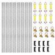 VEVOR E Track Tie-Down Rail Kit, 34PCS 5FT E-Tracks Set Includes 8 Steel Rails & 2 Single Slot & 8 O Rings & 8 Tie-Offs w/ D-Ring & 8 End Caps, Securing Accessories for Cargo, Motorcycles, and Bikes