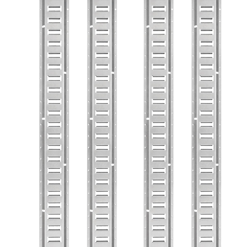 VEVOR E Track Tie-Down Rail Kit, 34PCS 5FT E-Tracks Set Includes 8 Steel Rails & 2 Single Slot & 8 O Rings & 8 Tie-Offs w/ D-Ring & 8 End Caps, Securing Accessories for Cargo, Motorcycles, and Bikes