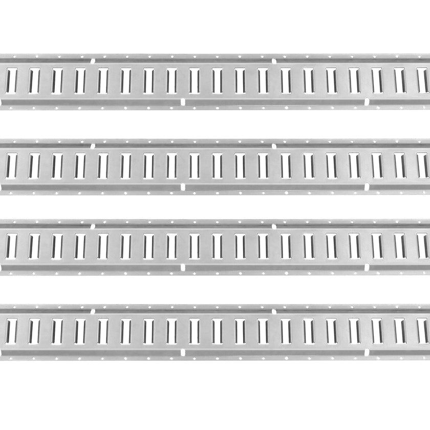 VEVOR E Track Tie-Down Rail Kit, 34PCS 5FT E-Tracks Set Includes 8 Steel Rails & 2 Single Slot & 8 O Rings & 8 Tie-Offs w/ D-Ring & 8 End Caps, Securing Accessories for Cargo, Motorcycles, and Bikes