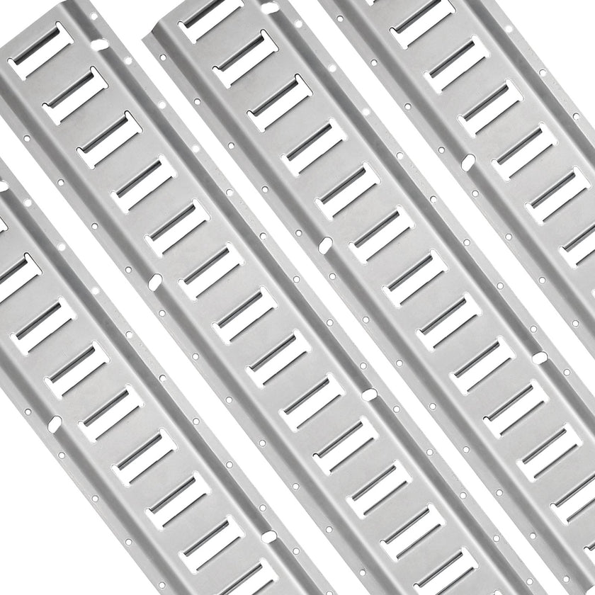 VEVOR E Track Tie-Down Rail Kit, 34PCS 5FT E-Tracks Set Includes 8 Steel Rails & 2 Single Slot & 8 O Rings & 8 Tie-Offs w/ D-Ring & 8 End Caps, Securing Accessories for Cargo, Motorcycles, and Bikes