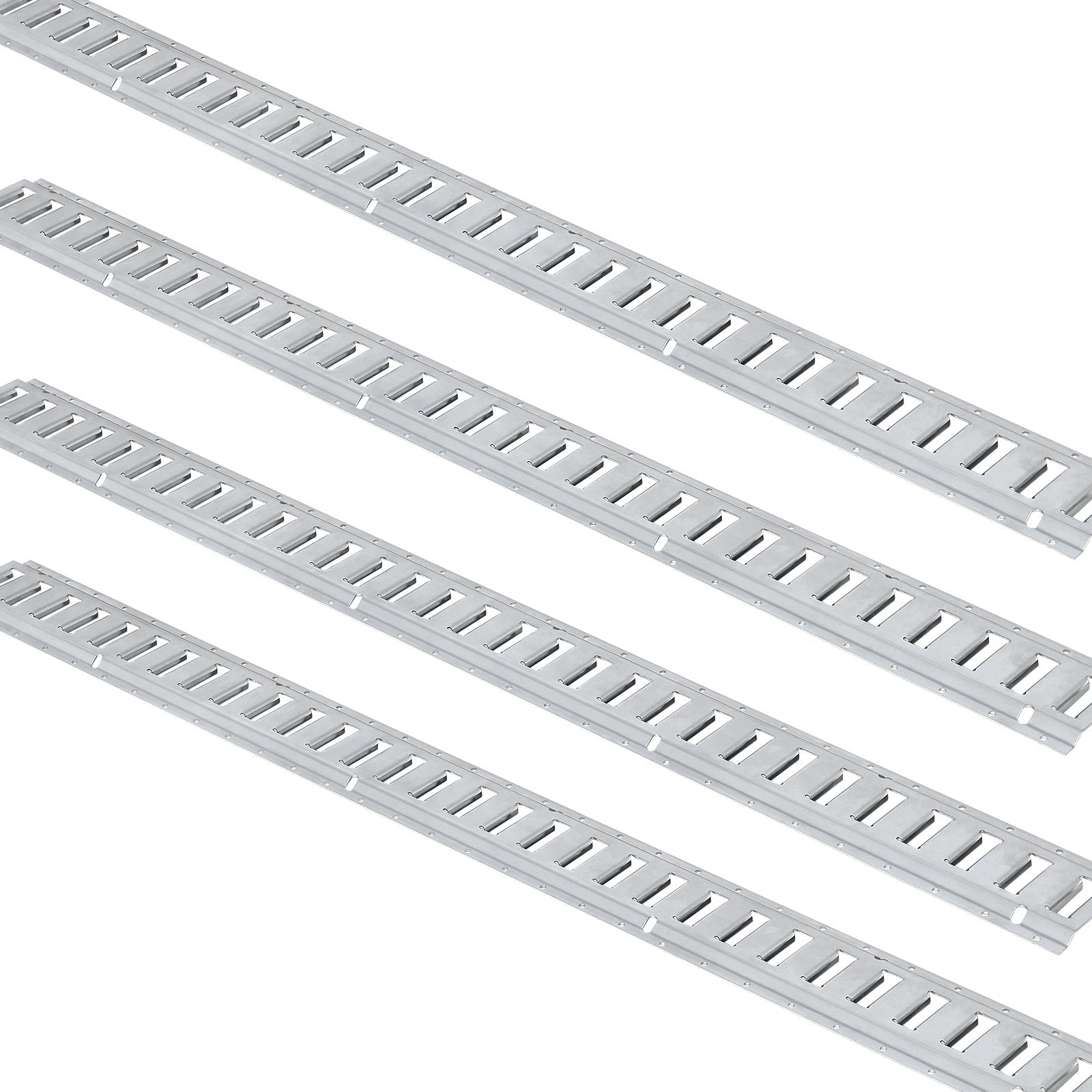 VEVOR E Track Tie-Down Rail Kit, 34PCS 5FT E-Tracks Set Includes 8 Steel Rails & 2 Single Slot & 8 O Rings & 8 Tie-Offs w/ D-Ring & 8 End Caps, Securing Accessories for Cargo, Motorcycles, and Bikes
