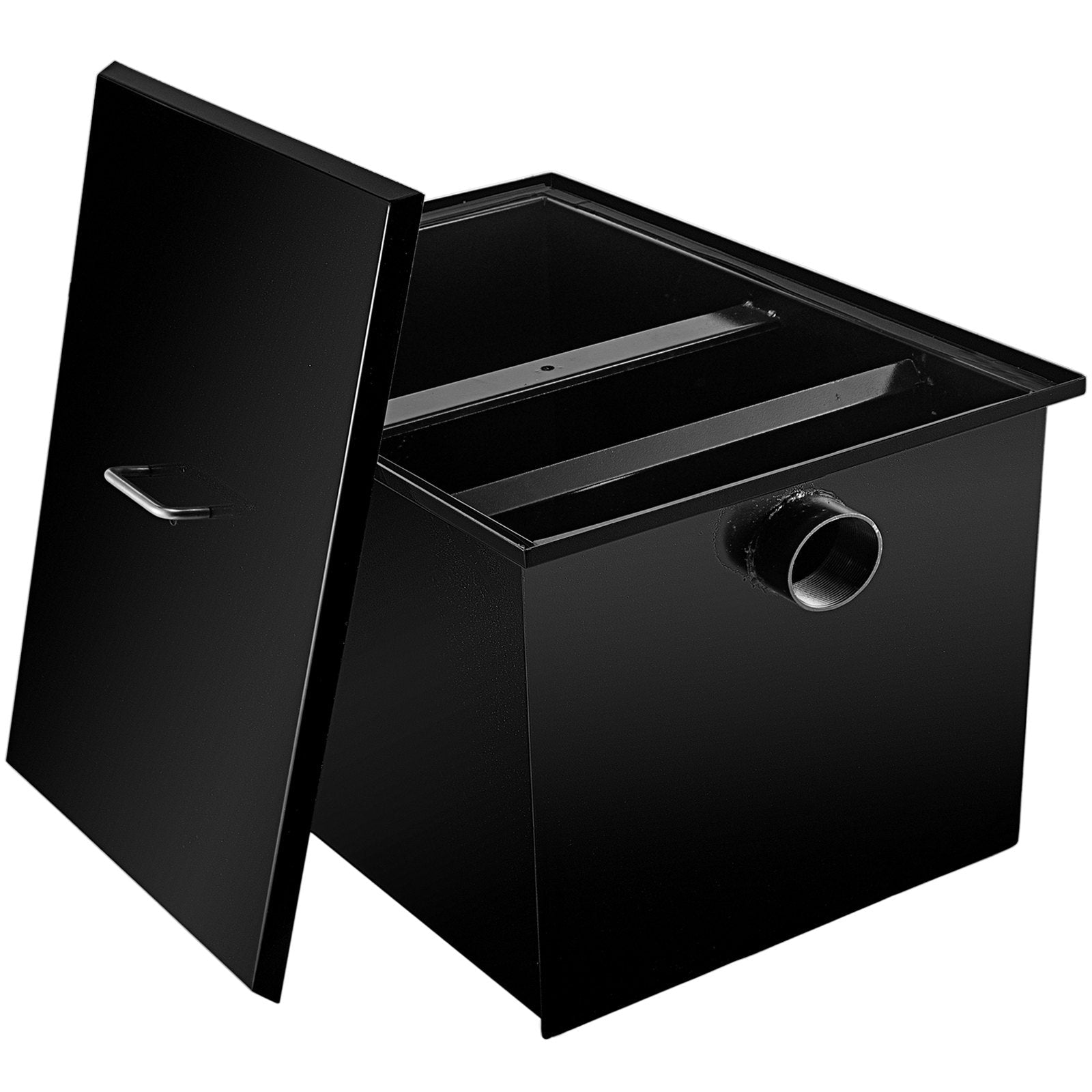VEVOR Commercial Grease Interceptor 7 GPM Commercial Grease Trap 14 LB Grease Interceptor Carbon Steel Grease Trap with Side Water Inlet Under Sink Grease Trap for Restaurant Factory Home Kitchen