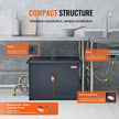 VEVOR Commercial Grease Trap, 40 LBS Grease Interceptor, Side Inlet Interceptor, Under Sink Carbon Steel Grease Trap, 15.2 GPM Waste Water Oil-water Separator, for Restaurant Canteen Home Kitchen