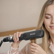 VEVOR Hair Straightener, 1.5-inch Titanium Flat Iron, Negative Ions Hair Straightener Flat Iron with LCD Display and 25 Temp Levels - 210°F to 450°F, Dual Voltage 110V/240V for Salon Home Travel Use