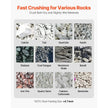 VEVOR Jaw Crusher Machine, 4KW High Power Rock Stone Crush Machine, 7.87 x 9.65 inch Feeding Port, 1740 RPM Speed Stone Shatter Grinder, Electric Stone Shatter 220V, for Rock Coal Glass Bottle
