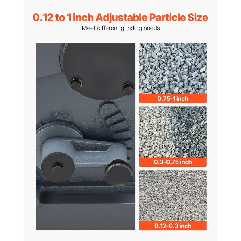 VEVOR Jaw Crusher Machine, 4KW High Power Rock Stone Crush Machine, 7.87 x 9.65 inch Feeding Port, 1740 RPM Speed Stone Shatter Grinder, Electric Stone Shatter 220V, for Rock Coal Glass Bottle