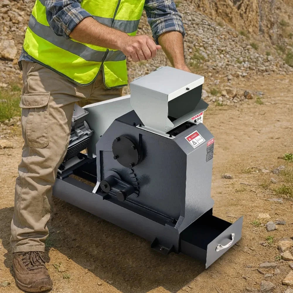 VEVOR Jaw Crusher Machine, 4KW High Power Rock Stone Crush Machine, 7.87 x 9.65 inch Feeding Port, 1740 RPM Speed Stone Shatter Grinder, Electric Stone Shatter 220V, for Rock Coal Glass Bottle