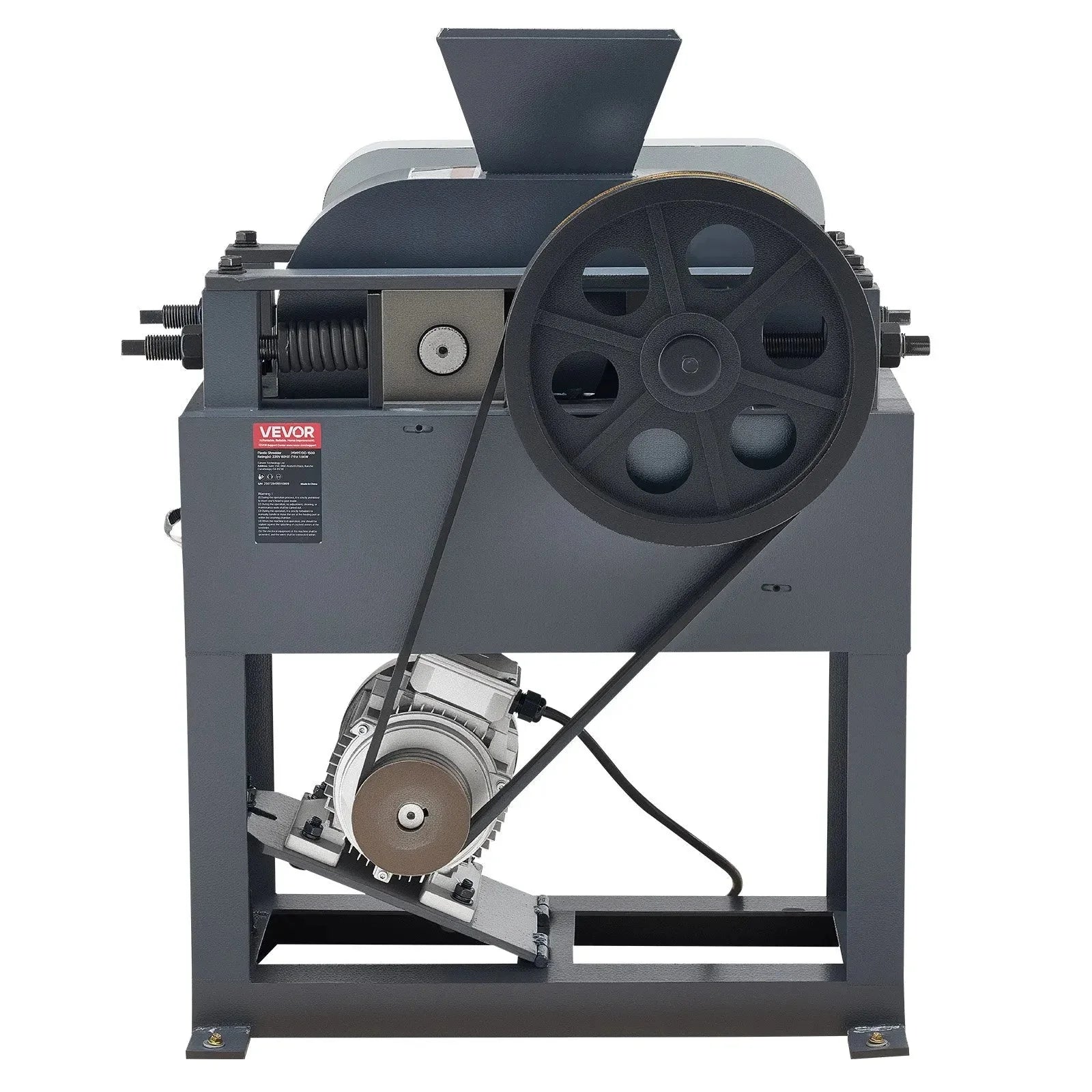 VEVOR Rock Crusher, 220V Double Roller Crushers, Industrial Shredder with 2.56x0.59 inch Dual Feed Inlets, 1740RPM Speed Stone Grinder Rock Crusher, 1.5KW Electric Shatter Pulverizer, 860kg/h Crushing