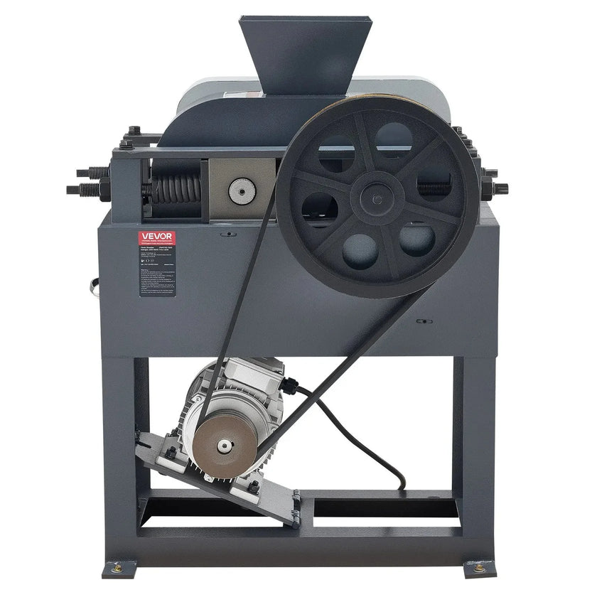 VEVOR Rock Crusher, 220V Double Roller Crushers, Industrial Shredder with 2.56x0.59 inch Dual Feed Inlets, 1740RPM Speed Stone Grinder Rock Crusher, 1.5KW Electric Shatter Pulverizer, 860kg/h Crushing