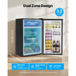 Mini Fridge, 3.2 Cu. Ft. Compact Single Door Refrigerator with Adjustable Temperature, Glass Shelf & Reversible Door, Stainless Steel