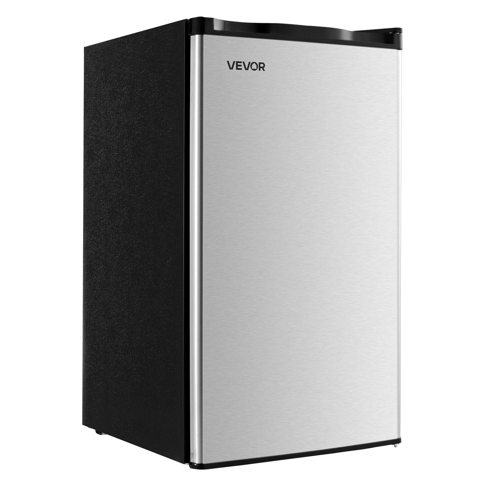 Mini Fridge, 3.2 Cu. Ft. Compact Single Door Refrigerator with Adjustable Temperature, Glass Shelf & Reversible Door, Stainless Steel