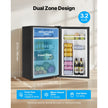Mini Fridge, 3.2 Cu. Ft. Compact Single Door Refrigerator with Adjustable Temperature, Glass Shelf & Reversible Door, Black
