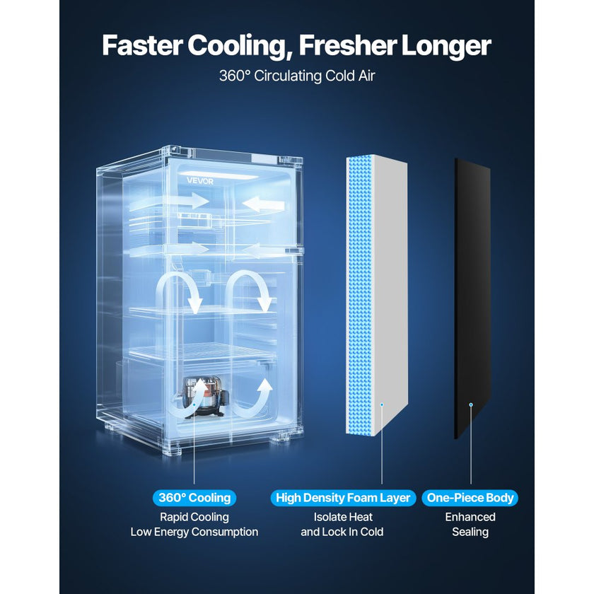 Mini Fridge, 3.2 Cu. Ft. Compact Single Door Refrigerator with Adjustable Temperature, Glass Shelf & Reversible Door, Black