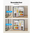 Mini Fridge, 3.2 Cu. Ft. Compact Single Door Refrigerator with Adjustable Temperature, Glass Shelf & Reversible Door, Black