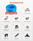 VEVOR Air Compressor Line Kit 3/4'' x 200FT HDPE-Aluminum Air Piping System Blue