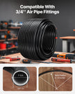 VEVOR Air Compressor Line Kit 3/4'' x 200FT PU Air Compressor Line System Black