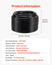 VEVOR Air Compressor Line Kit 3/4'' x 200FT PU Air Compressor Line System Black