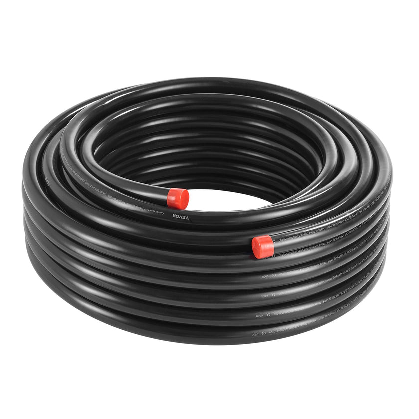 VEVOR Air Compressor Line Kit 3/4'' x 100FT PU Air Compressor Line System Black