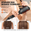 VEVOR Hair Straightener, 1.5-inch Titanium Flat Iron, Dual Infrared Hair Straightener Flat Iron with LCD Display and 19 Temp Levels - 210°F to 450°F, Dual Voltage 110V/240V for Salon Home Travel Use