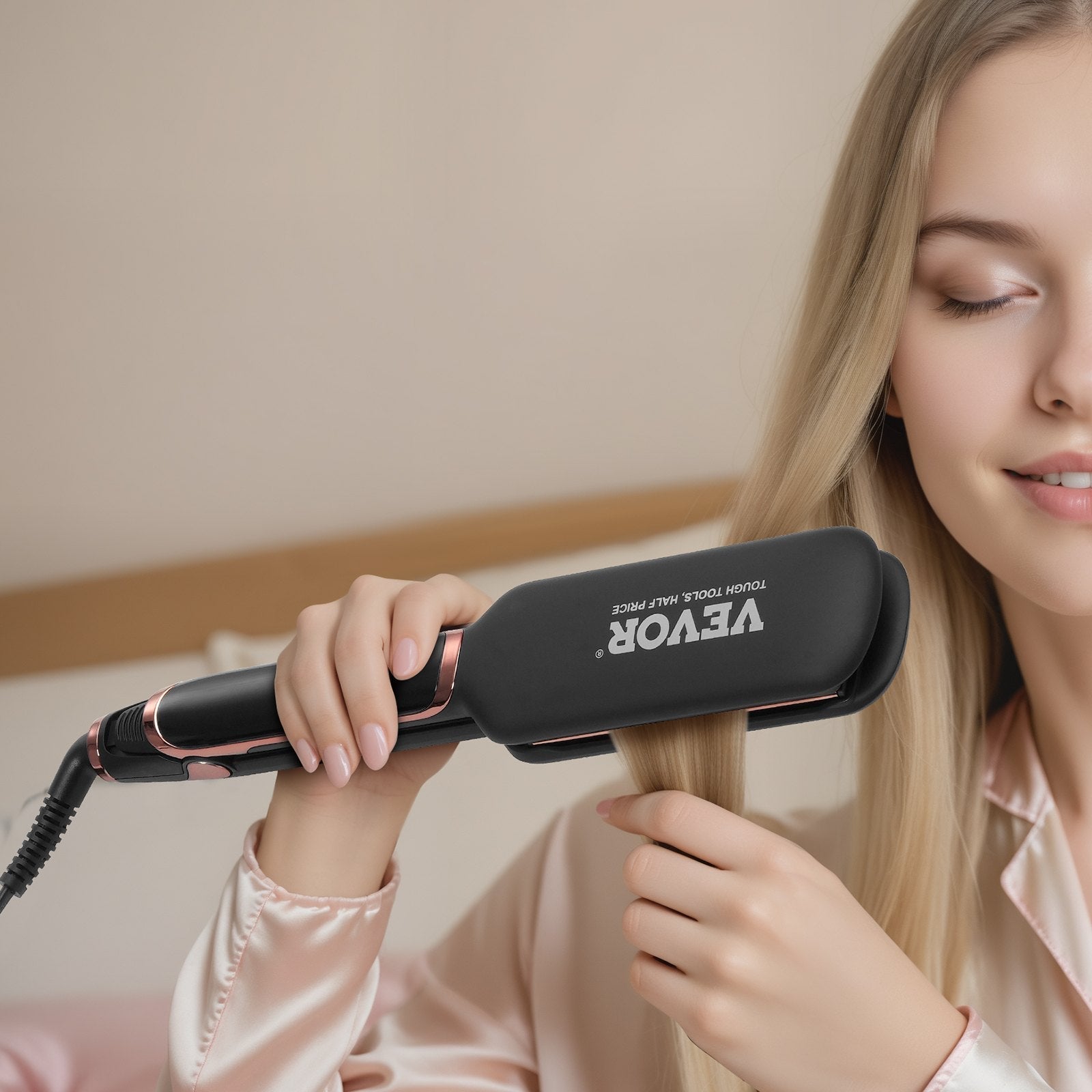 VEVOR 2-inch Hair Straightener Flat Iron with Infrared Technology & Negative Ion