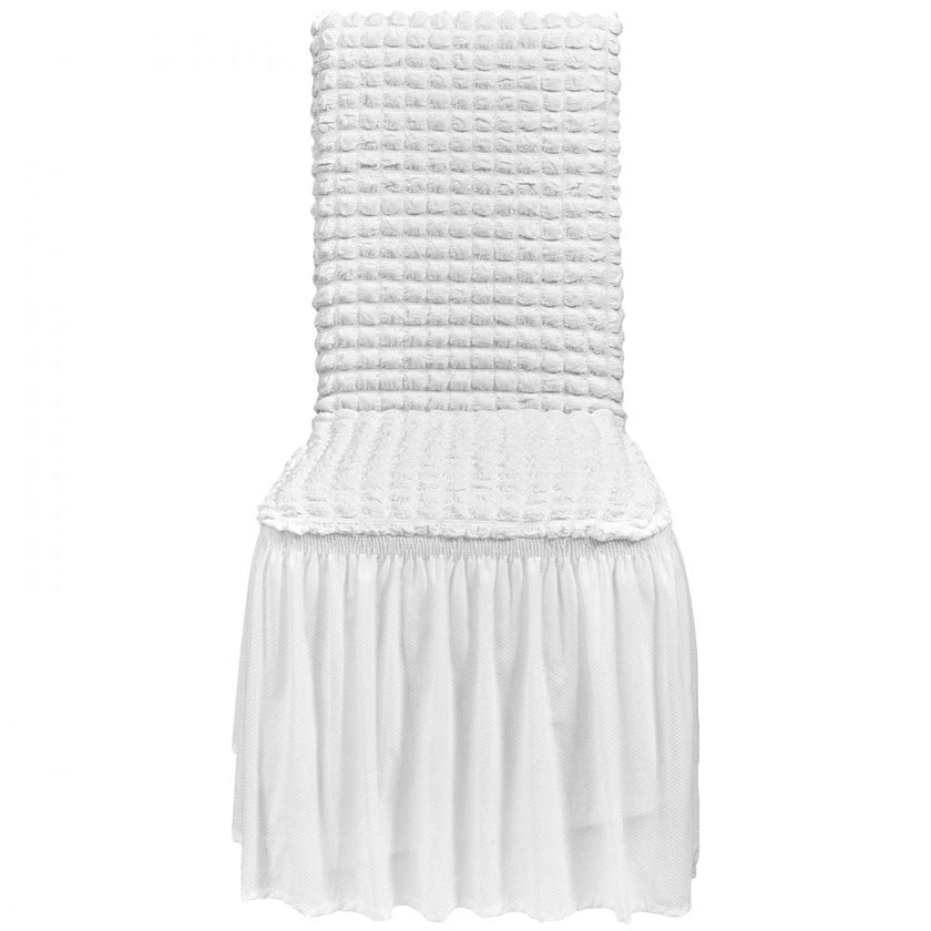 VEVOR Stretch Spandex Folding Chair Covers, Universal Fitted Chair Cover with Skirt, Removable Washable Protective Slipcovers, for Wedding, Holiday, Banquet, Party, Celebration, Dining (4 PCS White)