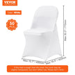 VEVOR Stretch Spandex Folding Chair Covers, Universal Fitted Chair Cover, Removable Washable Protective Slipcovers, for Wedding, Holiday, Banquet, Party, Celebration, Dining (50PCS White)