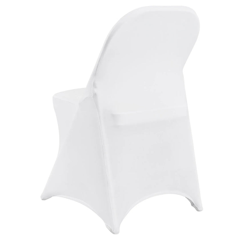 VEVOR Stretch Spandex Folding Chair Covers, Universal Fitted Chair Cover, Removable Washable Protective Slipcovers, for Wedding, Holiday, Banquet, Party, Celebration, Dining (50PCS White)