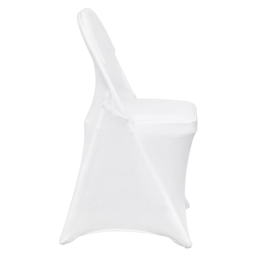 VEVOR Stretch Spandex Folding Chair Covers, Universal Fitted Chair Cover, Removable Washable Protective Slipcovers, for Wedding, Holiday, Banquet, Party, Celebration, Dining (50PCS White)