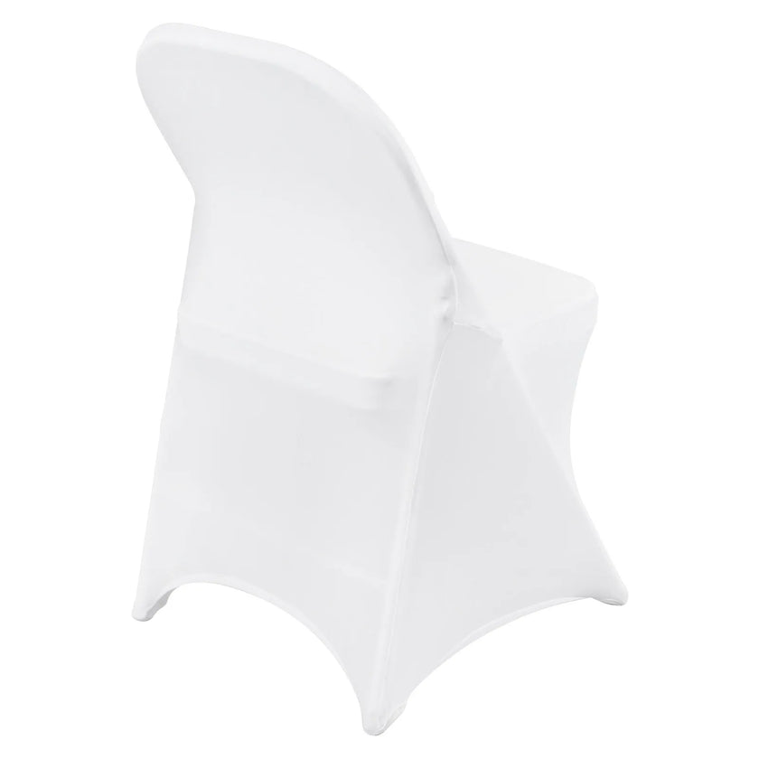 VEVOR Stretch Spandex Folding Chair Covers, Universal Fitted Chair Cover, Removable Washable Protective Slipcovers, for Wedding, Holiday, Banquet, Party, Celebration, Dining (50PCS White)