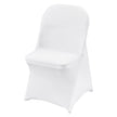 VEVOR Stretch Spandex Folding Chair Covers, Universal Fitted Chair Cover, Removable Washable Protective Slipcovers, for Wedding, Holiday, Banquet, Party, Celebration, Dining (50PCS White)
