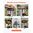 VEVOR Camping Rocket Stove, Portable Stainless Steel Wood Burning Stove with Single Door & Carry Bag