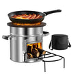 VEVOR Camping Rocket Stove, Portable Stainless Steel Wood Burning Stove with Single Door & Carry Bag