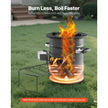 VEVOR Camping Rocket Stove, Portable Wood Burning Stove with Carry Bag, SPCC Steel Double Door Design