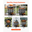 VEVOR Camping Rocket Stove, Portable Wood Burning Stove with Carry Bag, SPCC Steel Double Door Design
