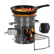 VEVOR Camping Rocket Stove, Portable Wood Burning Stove with Carry Bag, SPCC Steel Double Door Design