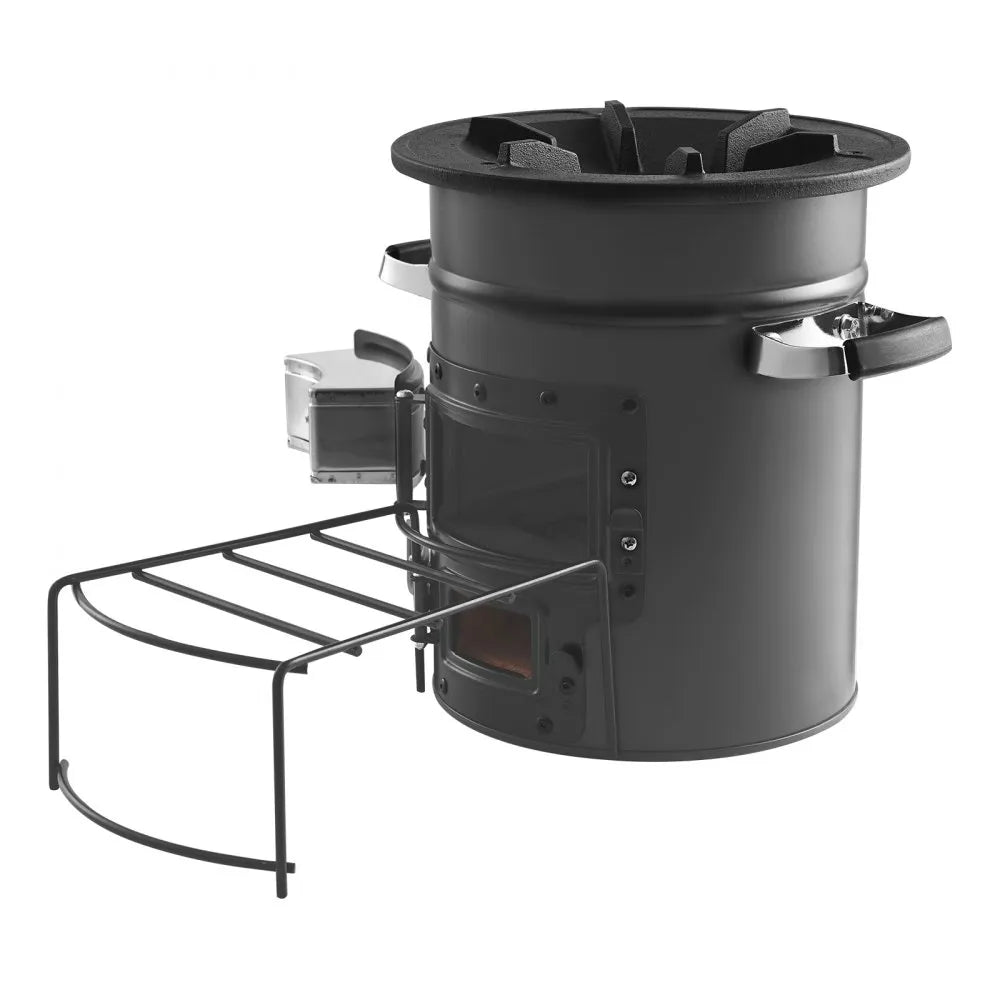 VEVOR Camping Rocket Stove, Portable Wood Burning Stove with Carry Bag, SPCC Steel Double Door Design