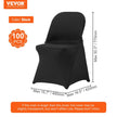 VEVOR Stretch Spandex Folding Chair Covers, Universal Fitted Chair Cover, Removable Washable Protective Slipcovers, for Wedding, Holiday, Banquet, Party, Celebration, Dining (100PCS Black)